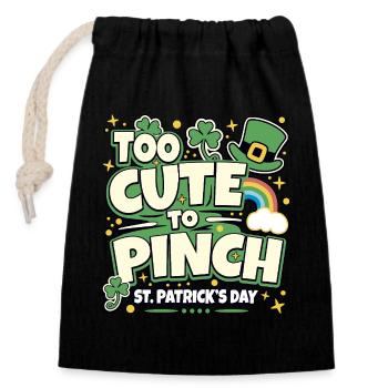 Zu süß zum Kneifen ST. PATRICK'S DAY - Verschließbarer Geschenkbeutel aus Baumwolle (14x20cm) - Schwarz - Vorne