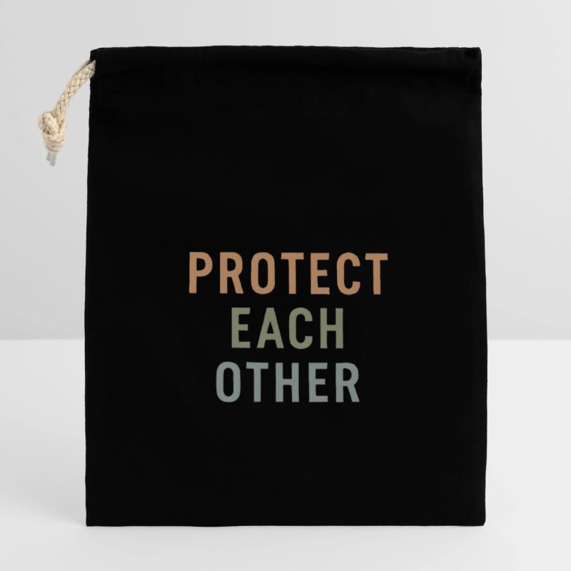 se protéger mutuellement Cadeau Sac cadeau en coton avec cordon (14 x 20 cm)