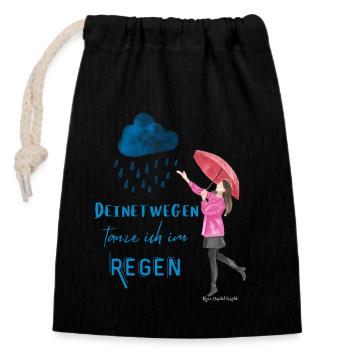 Rain Ryberg – Words to wear - Verschließbarer Geschenkbeutel aus Baumwolle (14x20cm) - Schwarz - Vorne