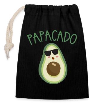 PAPACADO avocado with sunglasses - Closable cotton gift bag (14x20cm) - black - Front