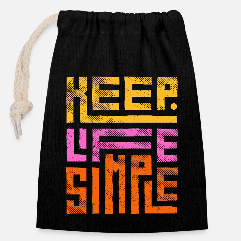 Simplifiez-vous la vie - Sac cadeau en coton avec cordon (14 x 20 cm) - noir