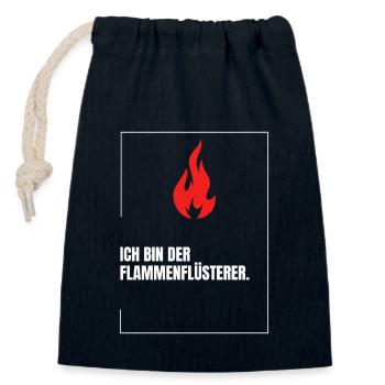 Flame Whisperer – Barbecue Shirt for Real Guys - Closable cotton gift bag (14x20cm) - navy - Front