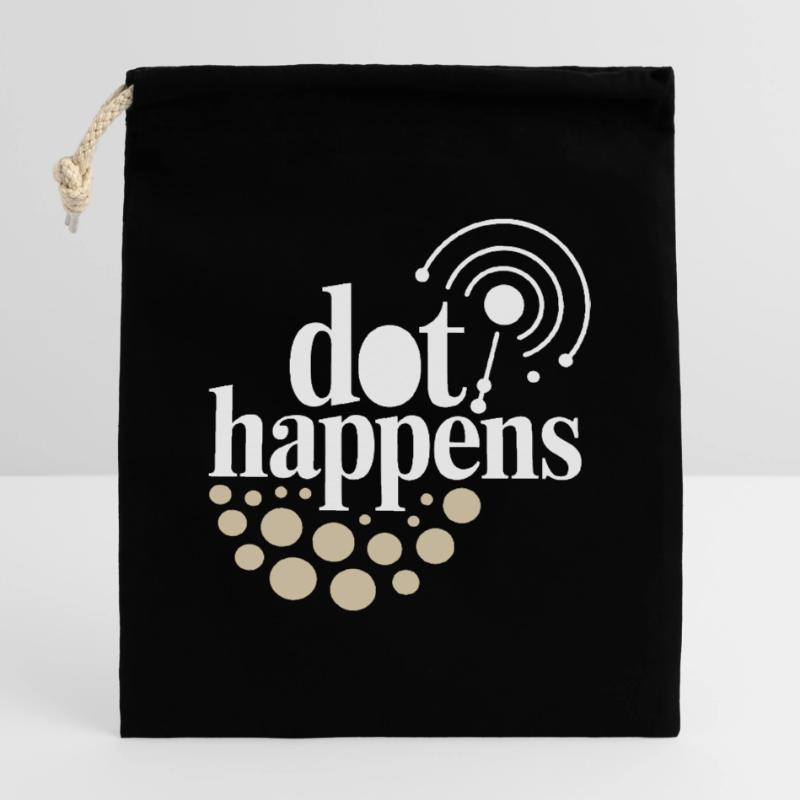 Dot Happens Morse Code Fun Sac cadeau en coton avec cordon (14 x 20 cm)