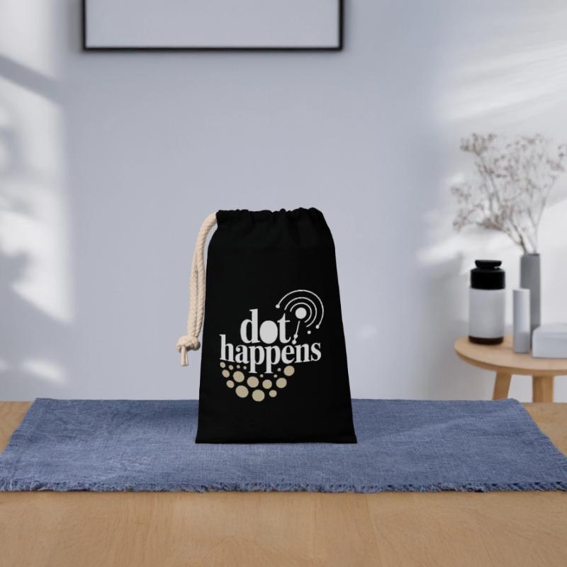 Dot Happens Morse Code Fun Sac cadeau en coton avec cordon (14 x 20 cm)