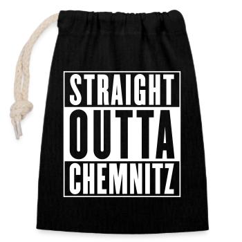Tout droit sorti de Chemnitz (couleur changeante) - Sac cadeau en coton avec cordon (14 x 20 cm) - noir - Devant
