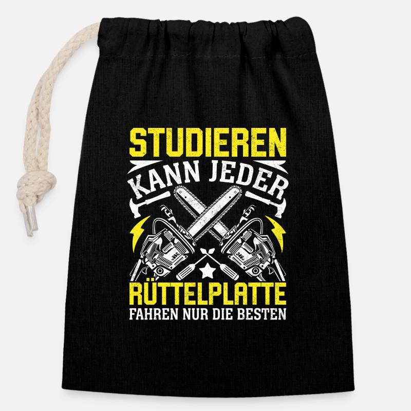 Studieren Kann Jeder  - Verschließbarer Geschenkbeutel aus Baumwolle (14x20cm) - Schwarz