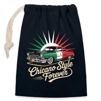 Chicano Forever Mexiko Pride - Verschließbarer Geschenkbeutel aus Baumwolle (14x20cm) - Navy - Vorne