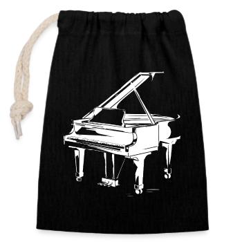 Croquis d’aile - Sac cadeau en coton avec cordon (14 x 20 cm) - noir - Devant