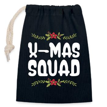 X-Mas Squad - Closable cotton gift bag (14x20cm) - navy - Front