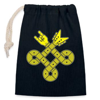 Guitar Celtic Knot - Closable cotton gift bag (14x20cm) - navy - Front