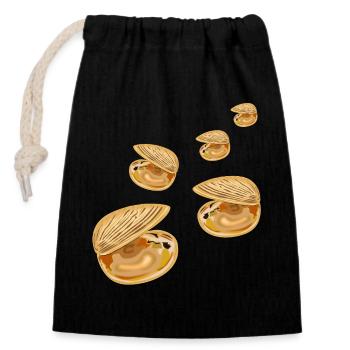 Decorative Shells - Closable cotton gift bag (14x20cm) - black - Front