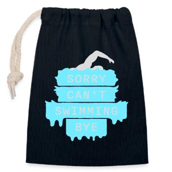 Sorry Can't Swimming Bye Schwimmer Ausrede Humor - Verschließbarer Geschenkbeutel aus Baumwolle (14x20cm) - Navy - Vorne