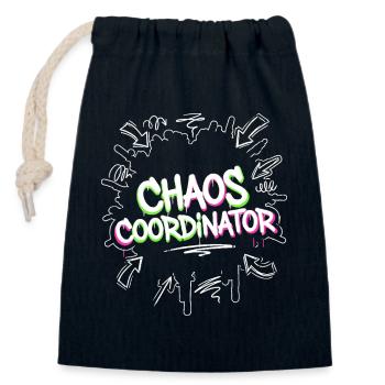 Chaos Coordinator - Verschließbarer Geschenkbeutel aus Baumwolle (14x20cm) - Navy - Vorne
