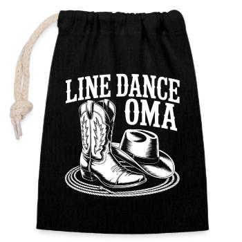 Line Dance Granny Cowboy Boots - Closable cotton gift bag (14x20cm) - black - Front