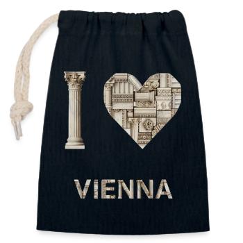 Vienne – Architecture monumentale - Sac cadeau en coton avec cordon (14 x 20 cm) - bleu marine - Devant