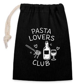 Déclaration de plaisir des nouilles au vin du Club des amateurs de pâtes - Sac cadeau en coton avec cordon (14 x 20 cm) - noir - Devant