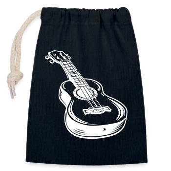 Ukulele Skizze - Verschließbarer Geschenkbeutel aus Baumwolle (14x20cm) - Navy - Vorne