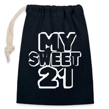 Birthday 21 - Closable cotton gift bag (14x20cm) - navy - Front