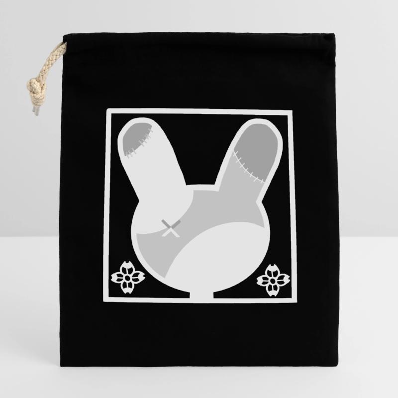 Patchwork Bunny Silhouette Closable cotton gift bag (14x20cm)