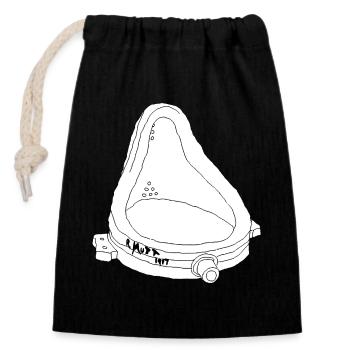 Duchamp-Brunnen-Urinalkunst lustige Linien-Skizze - Verschließbarer Geschenkbeutel aus Baumwolle (14x20cm) - Schwarz - Vorne