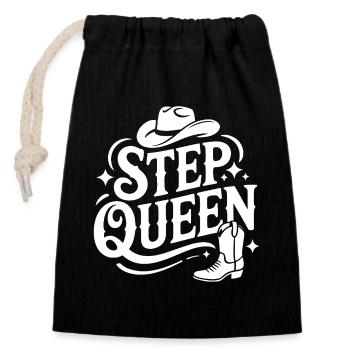 Step Queen Western Line Dance - Closable cotton gift bag (14x20cm) - black - Front