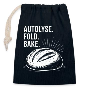 Bread Bold: Autolysekunst - Verschließbarer Geschenkbeutel aus Baumwolle (14x20cm) - Navy - Vorne