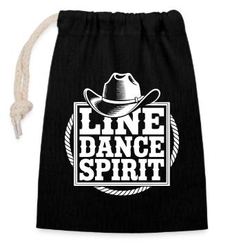 Line Dance Spirit Western - Closable cotton gift bag (14x20cm) - black - Front