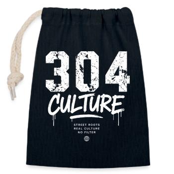 304 Culture Hoodie Weiß - Verschließbarer Geschenkbeutel aus Baumwolle (14x20cm) - Navy - Vorne