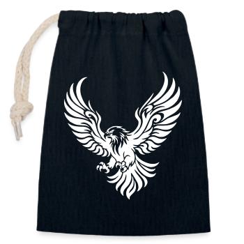 Kraftvoller Adler mit ausgebreiteten Schwingen - Verschließbarer Geschenkbeutel aus Baumwolle (14x20cm) - Navy - Vorne