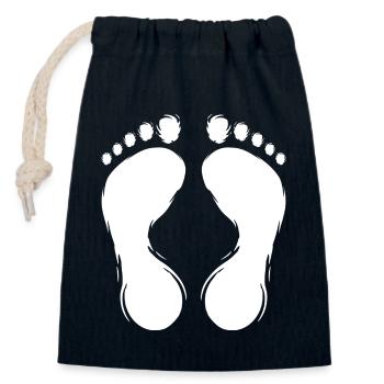 Footprint Footprints Design White - Closable cotton gift bag (14x20cm) - navy - Front