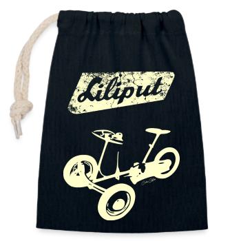 Liliput DDR tricycle toy Ostalgie T-shirt - Closable cotton gift bag (14x20cm) - navy - Front