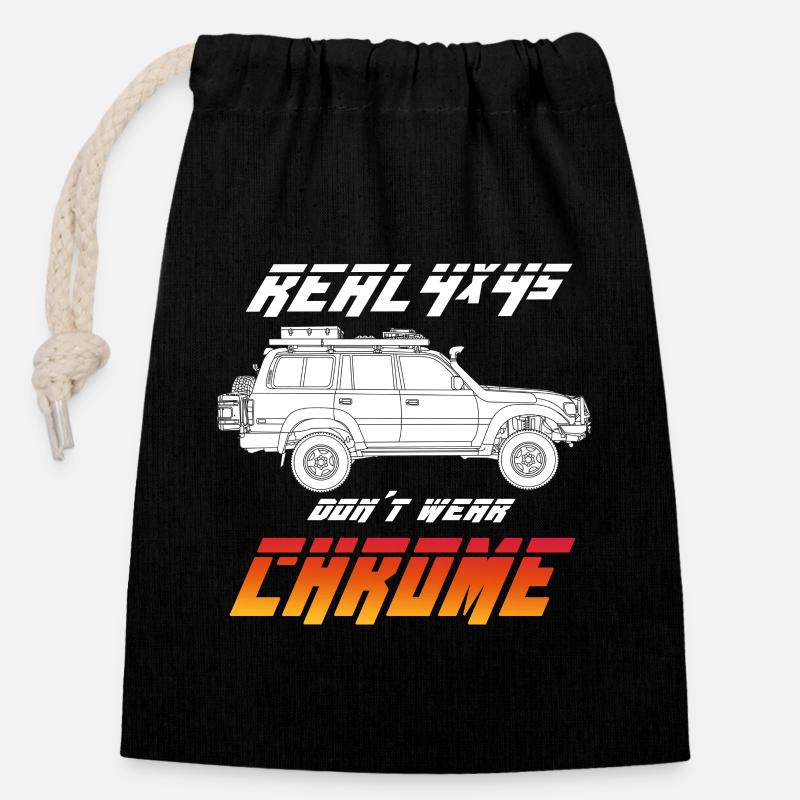 Land cruiser - Sac cadeau en coton avec cordon (14 x 20 cm) - noir