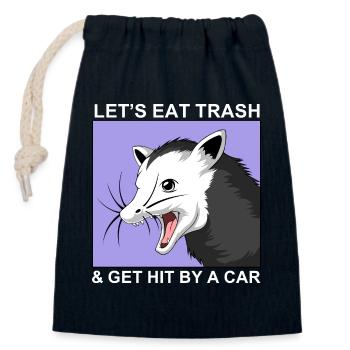 Let es Eat Trash und Get Hit By A Car - Verschließbarer Geschenkbeutel aus Baumwolle (14x20cm) - Navy - Vorne