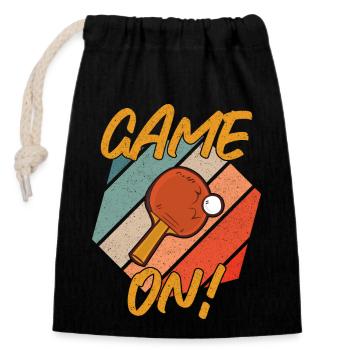 Game Next Table Tennis Vintage - Closable cotton gift bag (14x20cm) - black - Front