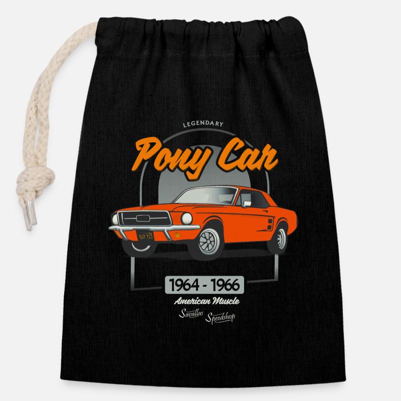 Legendary Pony Car - Verschließbarer Geschenkbeutel aus Baumwolle (14x20cm) - Schwarz