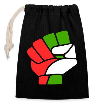 palestina - Closable cotton gift bag (14x20cm) - black - Front