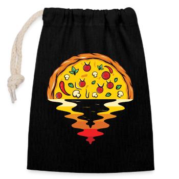 Pizza Sunset – Sea Aesthetic Design - Sac cadeau en coton avec cordon (14 x 20 cm) - noir - Devant