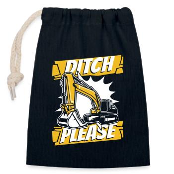 Ditch Please Duty Cycle Crawler Grue Excavatrice - Sac cadeau en coton avec cordon (14 x 20 cm) - bleu marine - Devant