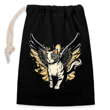 Anything is possible - Closable cotton gift bag (14x20cm) - black - Front