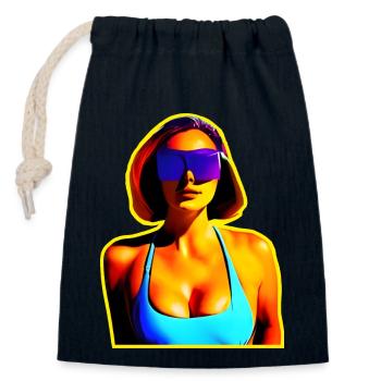 Last sun on Mars - Highlights - Closable cotton gift bag (14x20cm) - navy - Front