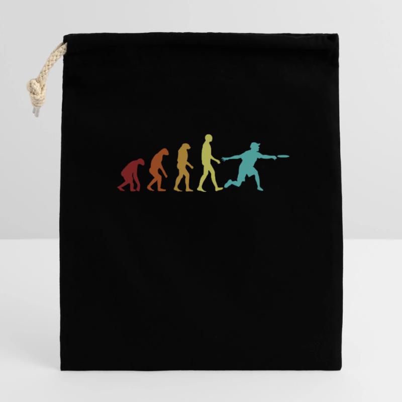 Disc Golf Evolution Basket Disc Golfer Sac cadeau en coton avec cordon (14 x 20 cm)