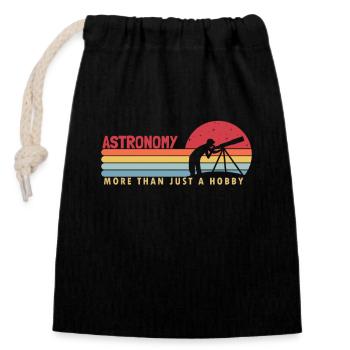 L’astronomie plus qu’un cosmologiste amateur - Sac cadeau en coton avec cordon (14 x 20 cm) - noir - Devant