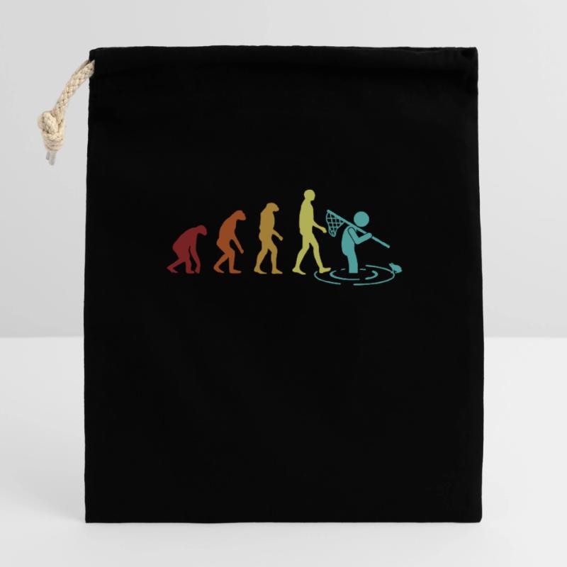 Frog Catching Evolution Toad Tadpole Frog Closable cotton gift bag (14x20cm)