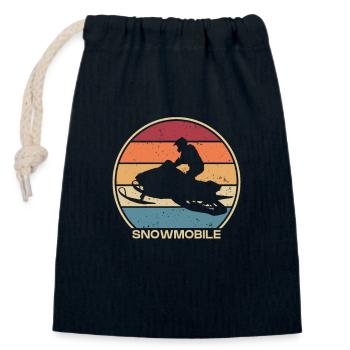 Snowmobile Schneemotorrad Snowmobile Fahrer - Verschließbarer Geschenkbeutel aus Baumwolle (14x20cm) - Navy - Vorne