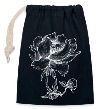 Florist Flower Plant Nature Gardener - Closable cotton gift bag (14x20cm) - navy - Front