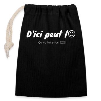 D'ICI PEUT MOOD - Sac cadeau en coton avec cordon (14 x 20 cm) - noir - Devant