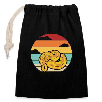 Retro Snake Scale Creepers Python Banana - Sac cadeau en coton avec cordon (14 x 20 cm) - noir - Devant