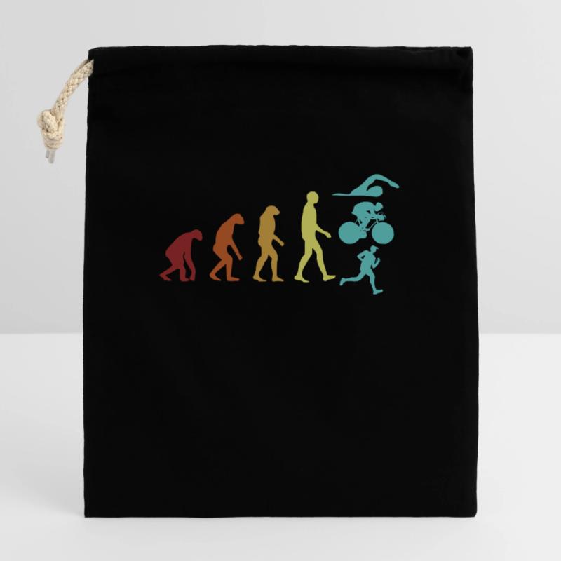 Triathlon Evolution Triathlet Training Profi Verschließbarer Geschenkbeutel aus Baumwolle (14x20cm)