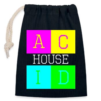 Acid house d - Closable cotton gift bag (14x20cm) - navy - Front