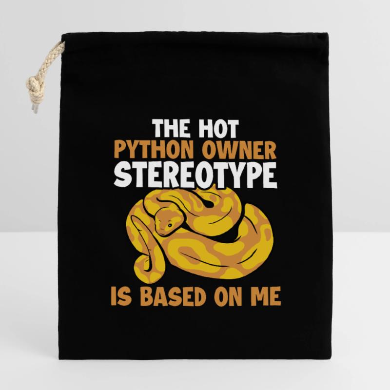 Stéréotype du propriétaire de Hot Python basé sur Me Banana Sac cadeau en coton avec cordon (14 x 20 cm)